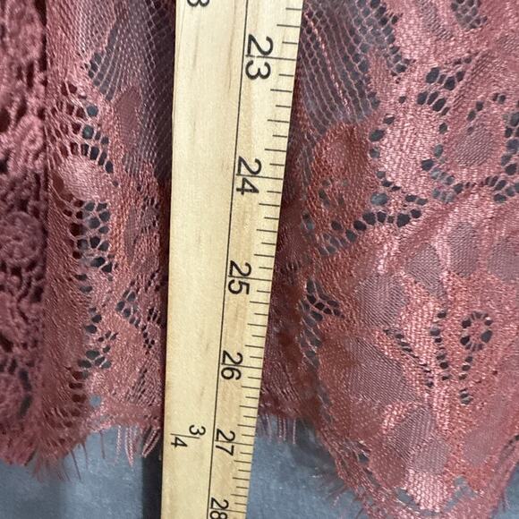 Xhilaration Women's Mauve Pink Lace Open Front Stripe Floral Cardigan Size XS - Picture 8 of 9